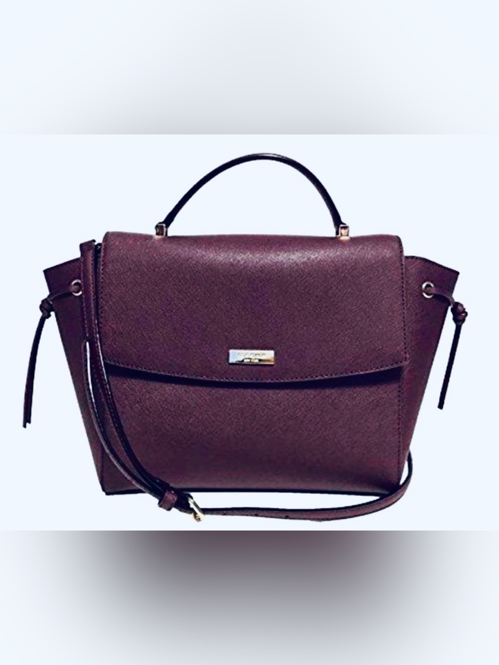 Kate Spade Lilah Laurel Way Burgundy Leather Top Handle Leather Crossbody Bag